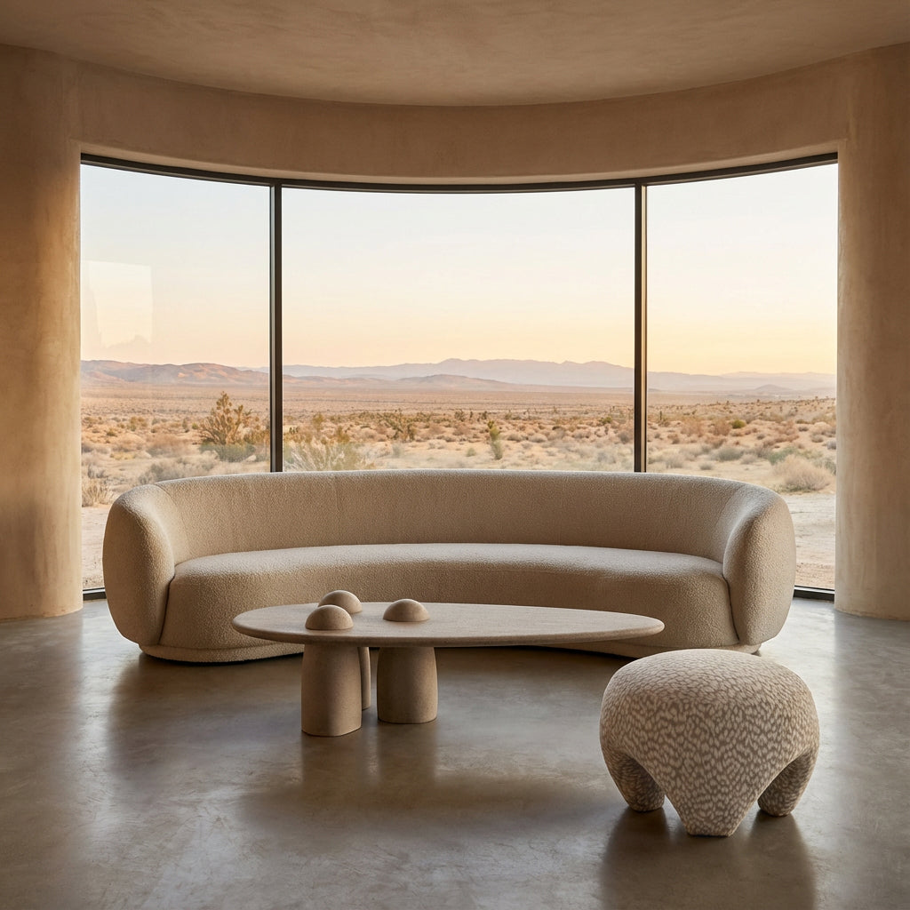 Django Ottoman • Bone White